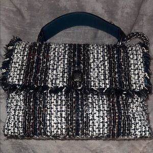 Chic Tweed Kurt Geiger Handbag with Chain Strap